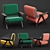 Modern Lina Armchair: Stylish & Comfortable 3D model small image 2