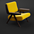 Modern Lina Armchair: Stylish & Comfortable 3D model small image 3