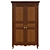 Elegant Oak Wood Wardrobe 3D model small image 1