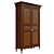 Elegant Oak Wood Wardrobe 3D model small image 2