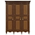 Vintage Wood Wardrobe 3D model small image 1