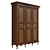 Vintage Wood Wardrobe 3D model small image 2