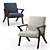 Mid-Century Fabric Accent Chair 3D model small image 1