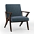 Mid-Century Fabric Accent Chair 3D model small image 2