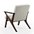 Mid-Century Fabric Accent Chair 3D model small image 3