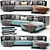Elegant Corner Sofa Set 3D model small image 1