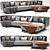 Elegant Corner Sofa Set 3D model small image 2