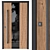 Elegant Wood & Glass Door 3D model small image 3