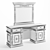 Gothic Charm Dressing Table Set 3D model small image 2