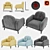 Velvet Eye-Catching Single Sofa | Meraki 3D model small image 1