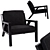 Sleek Gus Modern Truss Chair 3D model small image 1