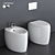 Moai Ceramic WC & Bidet 3D model small image 4