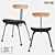 Modern Wood and Metal Chair with Eco Leather Upholstery 3D model small image 1