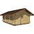 Rustic Charm: Volnov Log House 220mm, 48m2 3D model small image 3