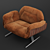 Elegant Executive Lounge Chair 3D model small image 2