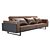 Elegant Brown Leather Sofa 3D model small image 2
