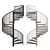 Sleek Spiral Staircase 3D model small image 1