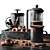 Sleek 3-Piece Coffee Set 3D model small image 7