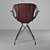 Modern Wire Dining Chair 3D model small image 2