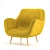 Vibrant Yellow-Red Arm Chair 3D model small image 4