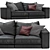 Sleek Budapest Leather Sofa 3D model small image 1