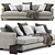 Luxurious Flexform Long Island Sofa 3D model small image 2