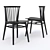 Modern Rus Black Dining Chair 3D model small image 2