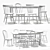 Sleek Dining Set: IKEA Table & Chairs 3D model small image 5