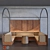  Sleek Modern Restaurant Seating 3D model small image 1