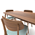 Lucille Fabric 5-Piece Dining Set 3D model small image 2