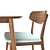 Lucille Fabric 5-Piece Dining Set 3D model small image 3