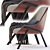 Elegant Metal Leg Lounge Chair 3D model small image 2