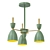 Modern Green Hourglass Chandelier 3D model small image 1