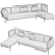 Modular Sofa Upholstered by Patricia Urquiola 3D model small image 2