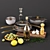 Elegant Kitchen Décor Set 3D model small image 1