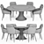 Elegant Modern Dining Table Set 3D model small image 4