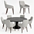 Elegant Modern Dining Table Set 3D model small image 6