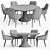 Elegant Modern Dining Table Set 3D model small image 7