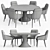 Elegant Modern Dining Table Set 3D model small image 8