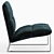 Modern Wool Upholstered Armchair 3D model small image 2