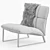 Modern Wool Upholstered Armchair 3D model small image 3