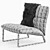 Modern Wool Upholstered Armchair 3D model small image 4