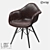 Sleek Metal and Leather Chair by LoftDesigne 3D model small image 1