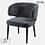LoftDesigne Chair 32814: Stylish Wood and Fabric Seating 3D model small image 1
