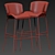 Modern Upholstered Bar Stool 3D model small image 3