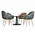 Sleek Table Chair Set 3D model small image 4