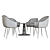 Sleek Table Chair Set 3D model small image 5
