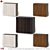 Classic Wood and Leather Cabinet Set 3D model small image 1
