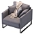 Rolled Cushion Luxury Chair 3D model small image 2