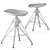 Sleek Industrial Counter Stool 3D model small image 2